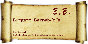 Burgert Barnabás névjegykártya